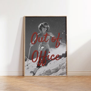 Out of Office Apres Ski Vintage Wall Art Print Wall Art, Vintage Esthetische Apres Ski Art Vintage Bar Cart, Dorm Retro Afdrukbare Wall Art