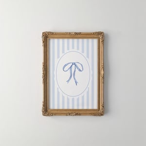 Blue Bow Coquette Print: Coastal Cowgirl Dorm Decor (Digital Download)