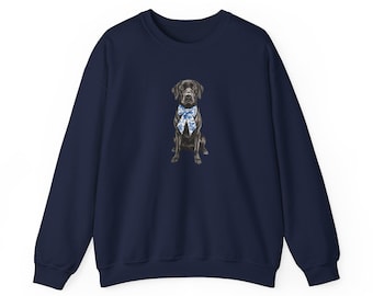 Preppy Black Labrador Dog Crewneck Sweatshirt: Grandmillennial Gift