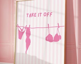 go piss girl, cute bathroom wall print, restroom wall decor, dorm decor, apartment prints, pink girly wall decor trendy wall prints UNFRAMED