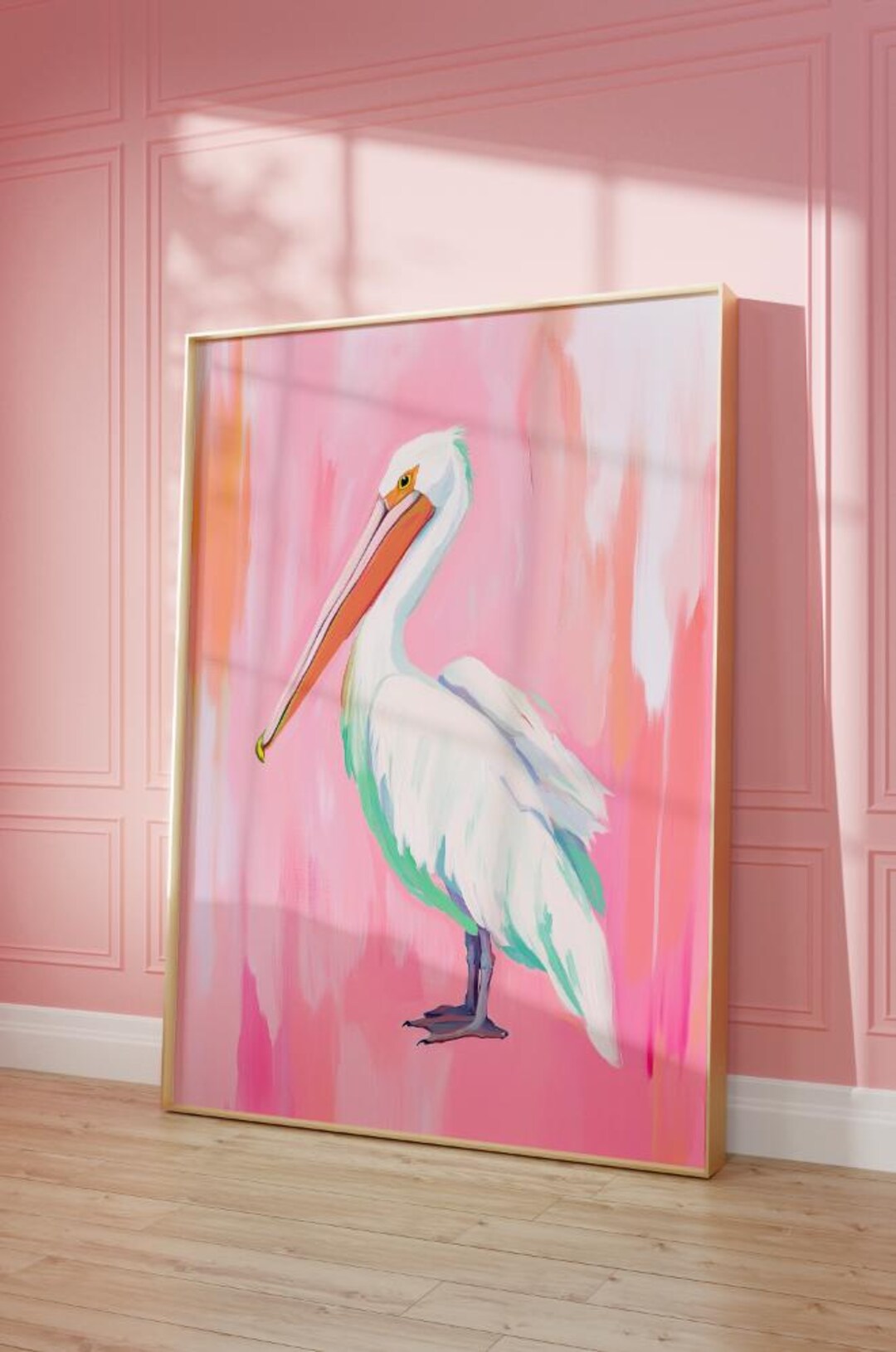 Pastel Pelican Coastal Print: Southern Wall Art (digital Download) - Etsy
