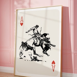 Cowboy Playing Card Digital Download Vintage Cowboy, Rodeo Cowboy ...