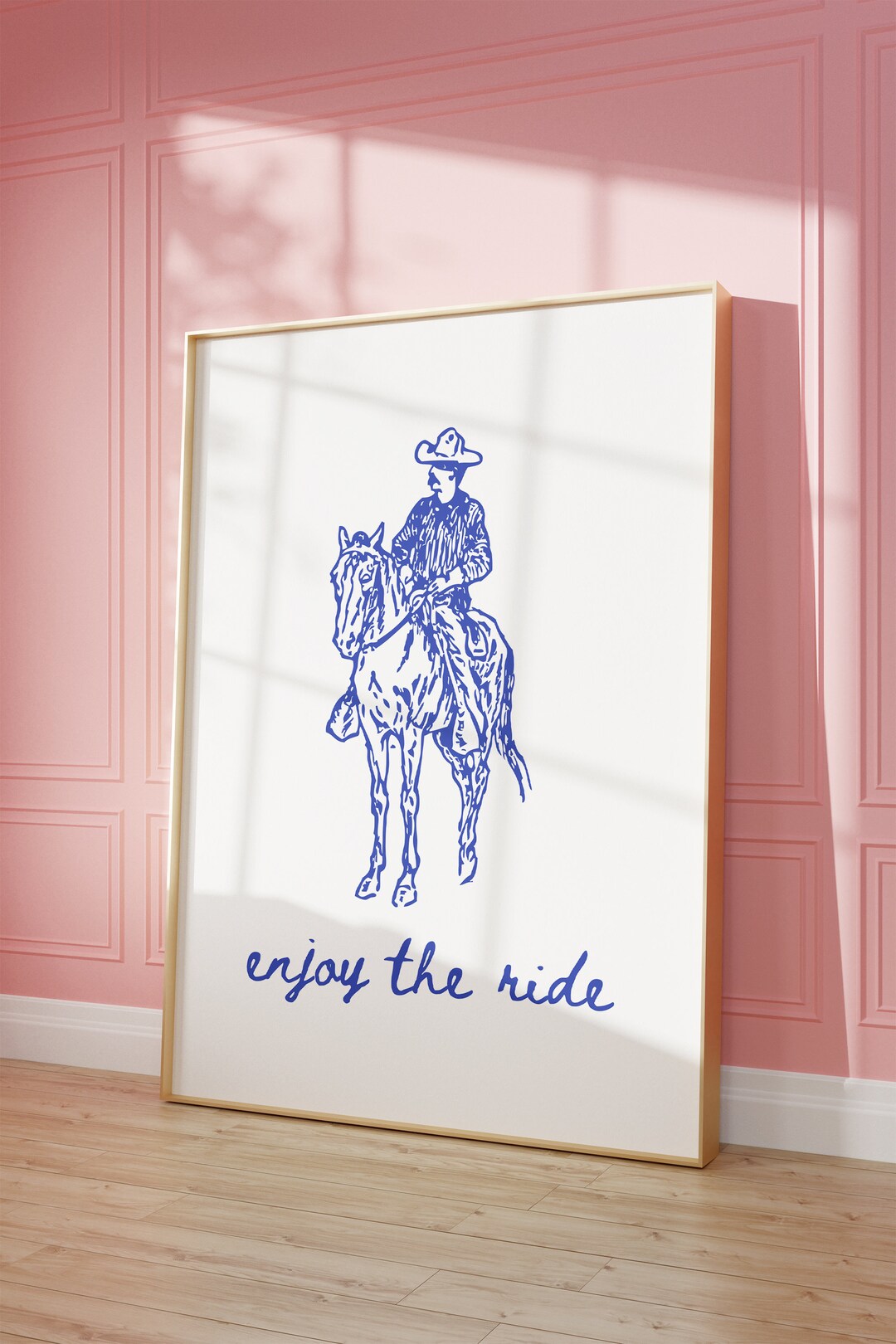 Enjoy the Ride Vintage Western Wall Art Horseback Riding Poster