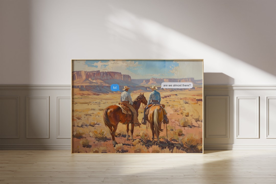Vintage Cowboy Wall Art, Vintage Cowboy Funky Wall Art, Western Wall