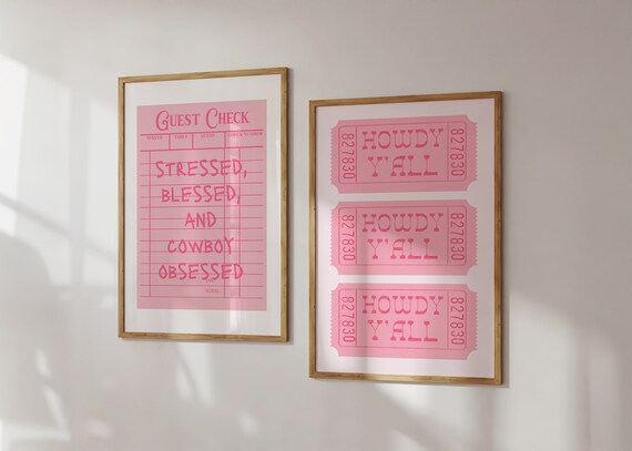Pink Rodeo Ticket Print: Western Cowgirl Decor (Digital Download)