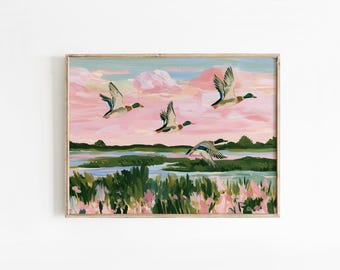 Vintage Duck Hunting Print, Rustic Wildlife Art (Digital Download)