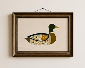 Vintage Duck Hunting Print, Rustic Folk Art, Nursery Decor (Digital Download)