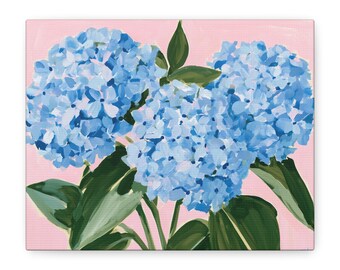 Blue Hydrangea Painting Canvas