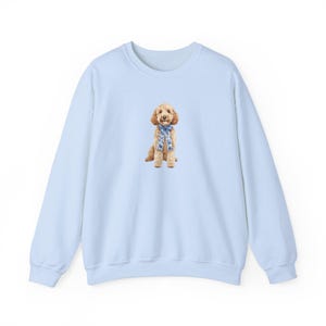 Preppy Chinoiserie Goldendoodle Crewneck Sweatshirt, Preppy Grand Millennial Goldendoodle Gift, Goldendoodle Lover Gift image 3