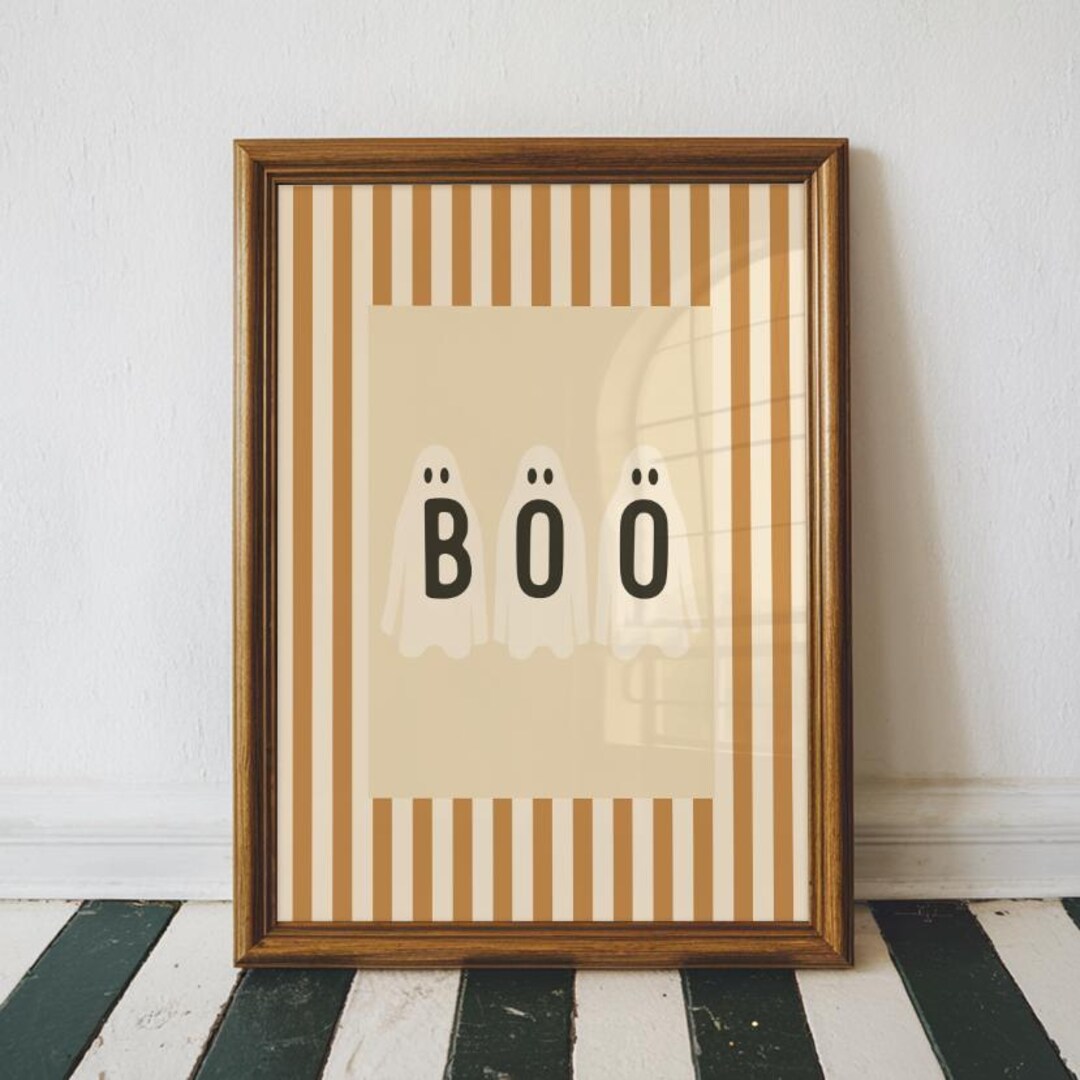 Cute Ghosts Halloween Printable Art, Vintage Spooky Wall Decor, Vintage ...