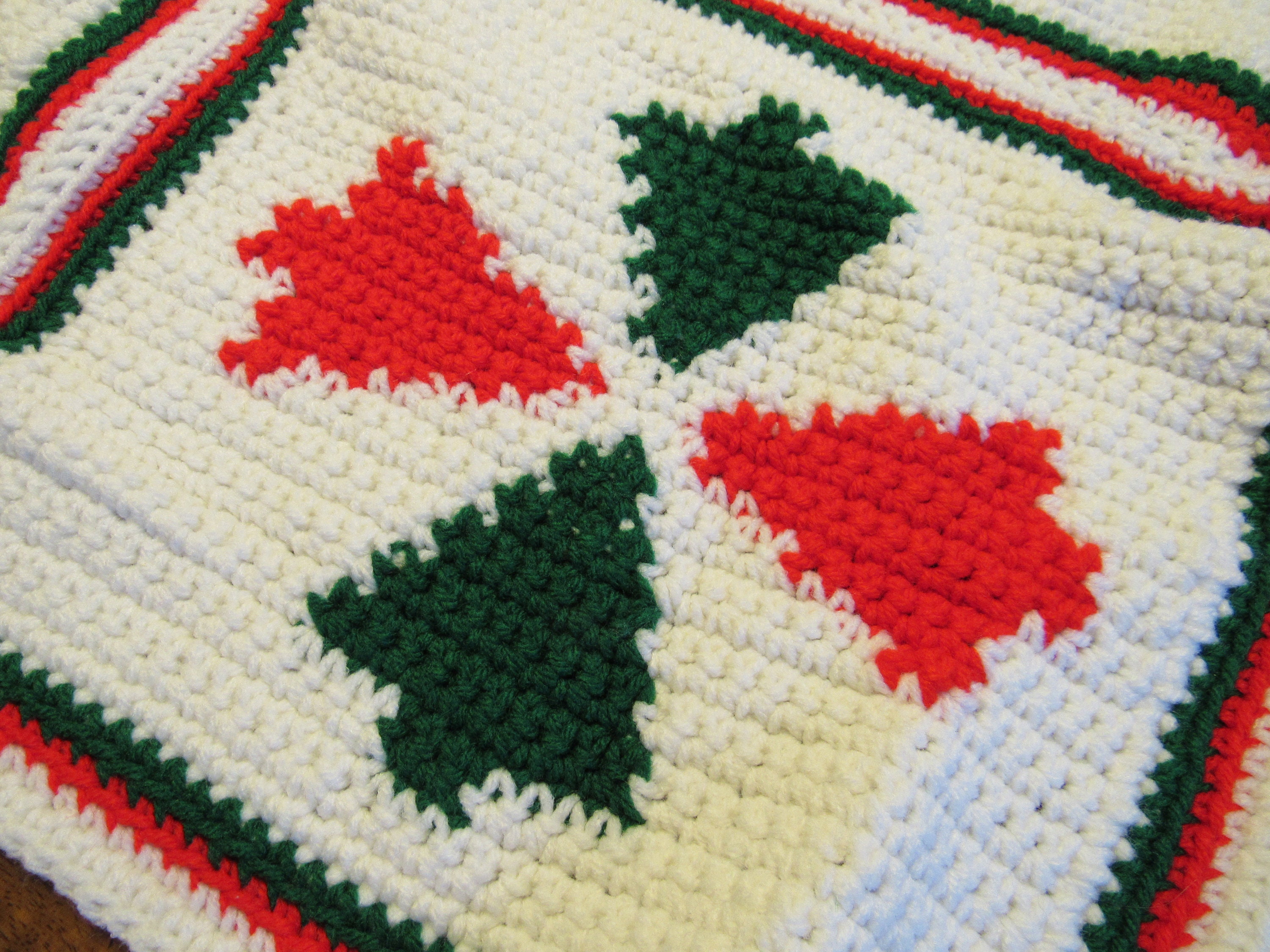 CHRISTMAS KNITTED BLANKET afghan Vintage tree Handmade Throw Etsy