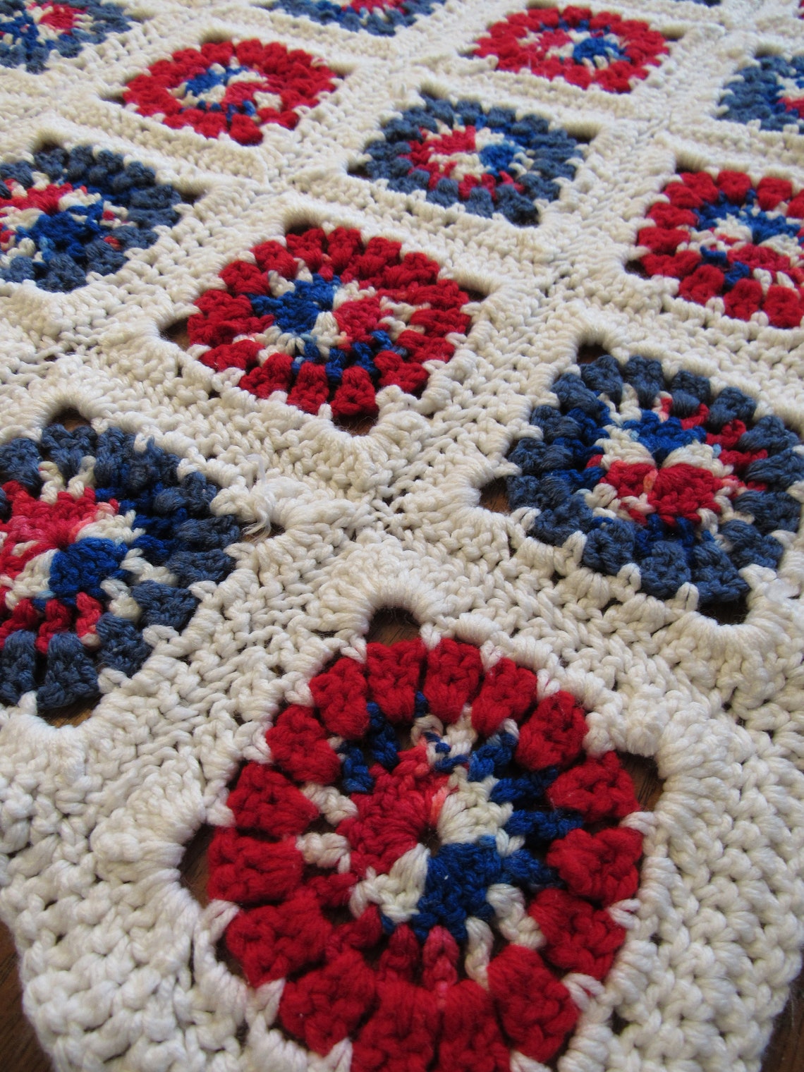 Roseanne afghan GRANNY SQUARES BLANKET Handmade Crochet baby | Etsy