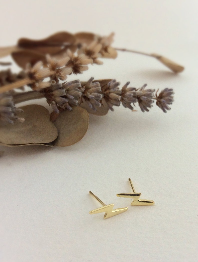 bolt earrings Sterling silver lightning studs Lightning Bolt earrings silver lightning earrings gold lightning bolt earrings