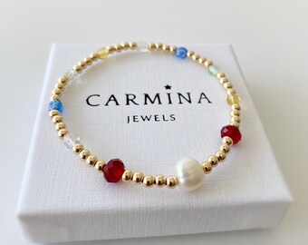 Swarovski Crystal bracelet, pearl bracelet, beaded bracelet, Crystal bead bracelet, gold beaded bracelet