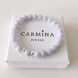 Blaue Spitze Achat Armband, blaue Spitze Achat Perlen, Stapeln Armband, Achat Spitze Armband