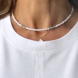 Seed bead necklace, beaded necklace, summer necklace, choker necklace, beach necklace