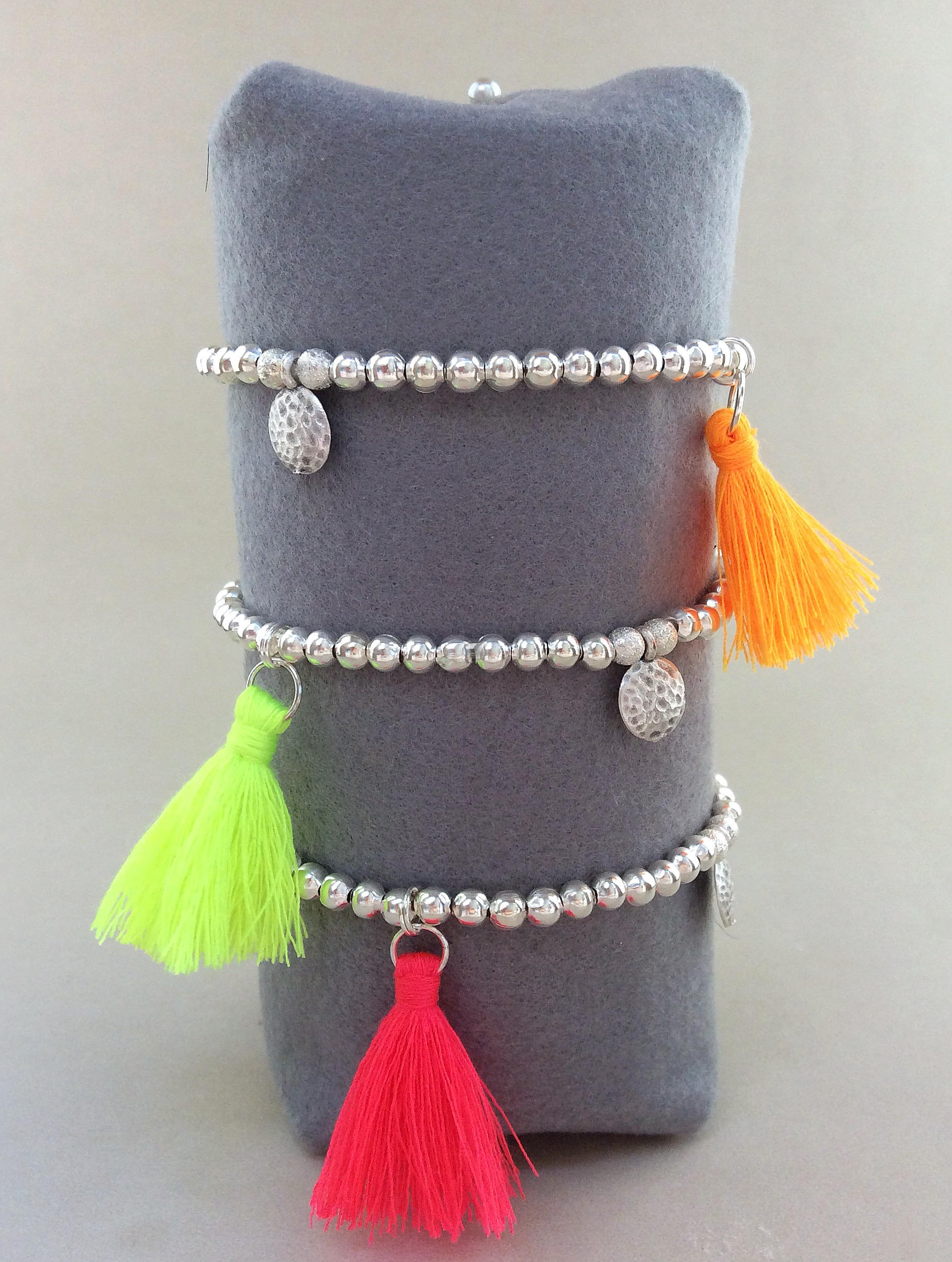 Tassel Bracelet Neon Bracelet Neon Tassels Stacking Etsy UK