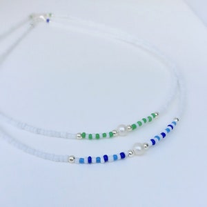 Seed bead necklace, beaded necklace, summer necklace, choker necklace, pearl necklace,