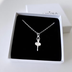 Ballerina necklace, ballerina pendant, ballet necklace, silver necklace, Sterling Silver pendant