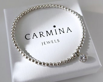 CZ bracelet, crystal gemstone bracelet, gold bead bracelet, Rose gold bracelet, gemstone bracelet, stacking bracelet