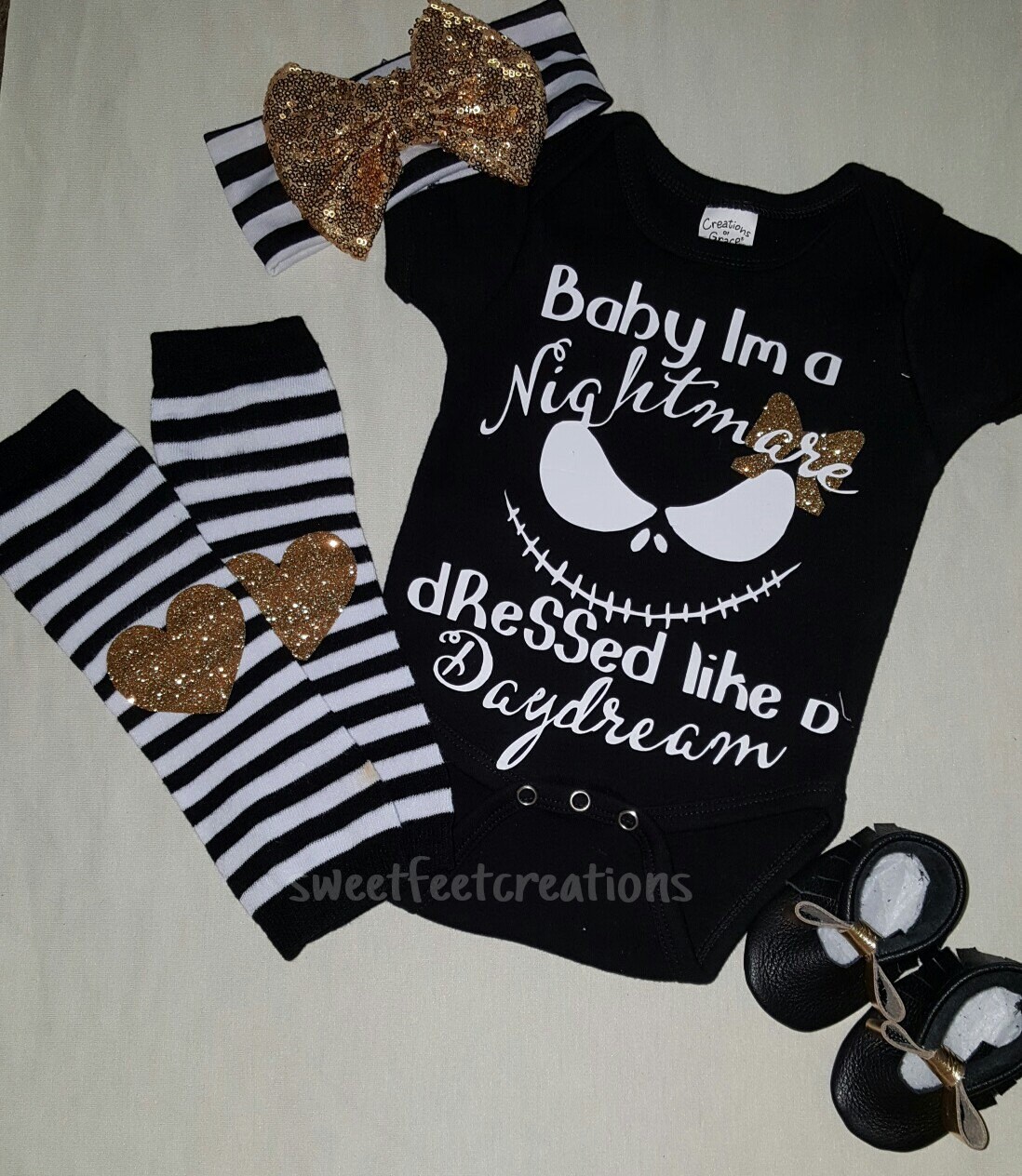 Nightmare Before Christmas Onesie Set Etsy