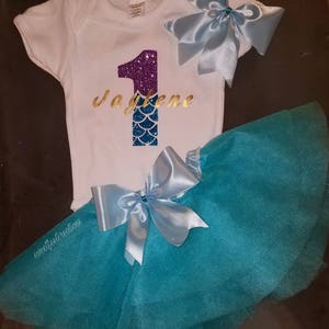 Mermaid themed shirt and tutu set