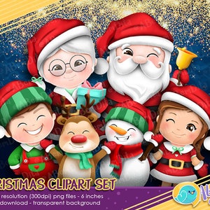 Christmas Icons Hand Drawn Digital Clipart - Set of 18