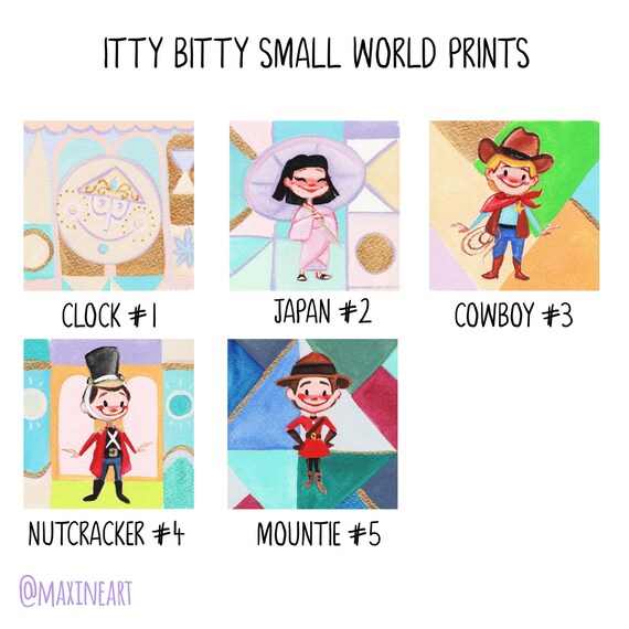 3x3 Itty Bitty World Individual Prints Etsy