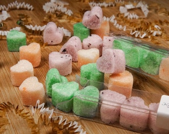 Festive Glittery Heart Flavor Cubes