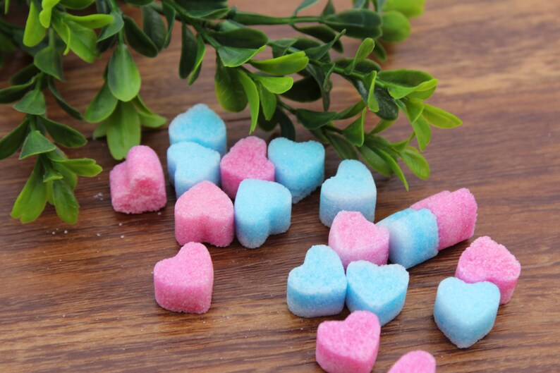 Baby Shower Pink And Blue Heart Shaped Sugar Cubes Etsy