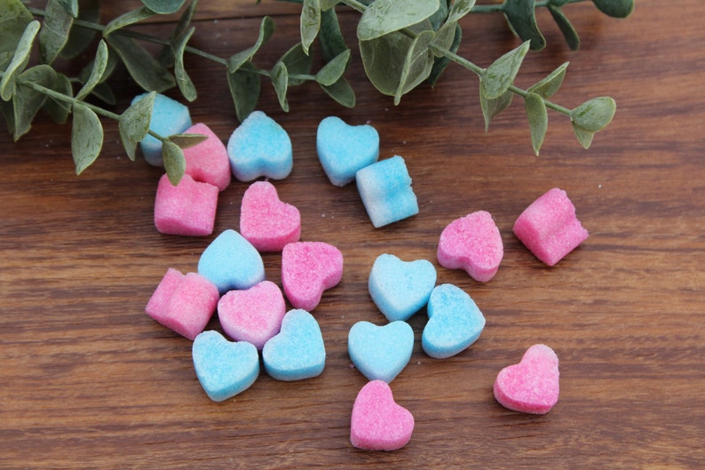 Baby Shower Pink And Blue Heart Shaped Sugar Cubes Etsy