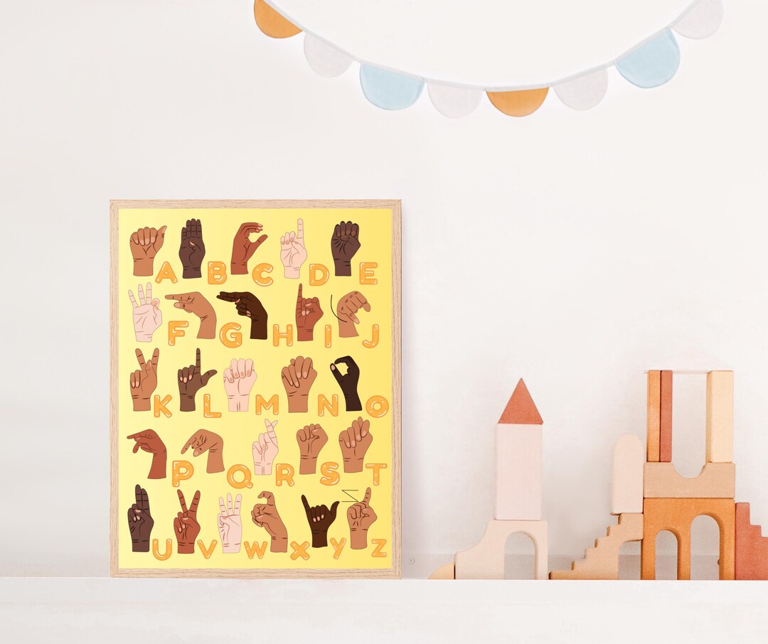 ASL Alphabet Poster: American Sign Language Classroom Art (digital ...