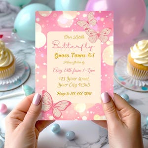 Editable Butterfly Birthday Invitation Rainbow Butterfly Birthday Invitation template Butterfly Rainbow Invitations Butterfly Girl Invite