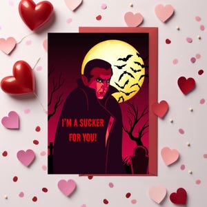 Horror Valentines Cards Spooky Valentines Day Card Valloween Card Gothic Valentine Vampire Valentine Gothic Romance Creepy Valentine