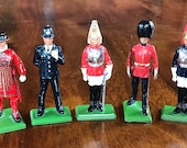 Vintage Britains (Set of 5) Die-Cast Lead Toy Soldier Figurines - England