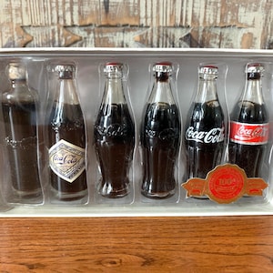 Vintage Miniature Coca-Cola Bottles 100th Anniversary Glass