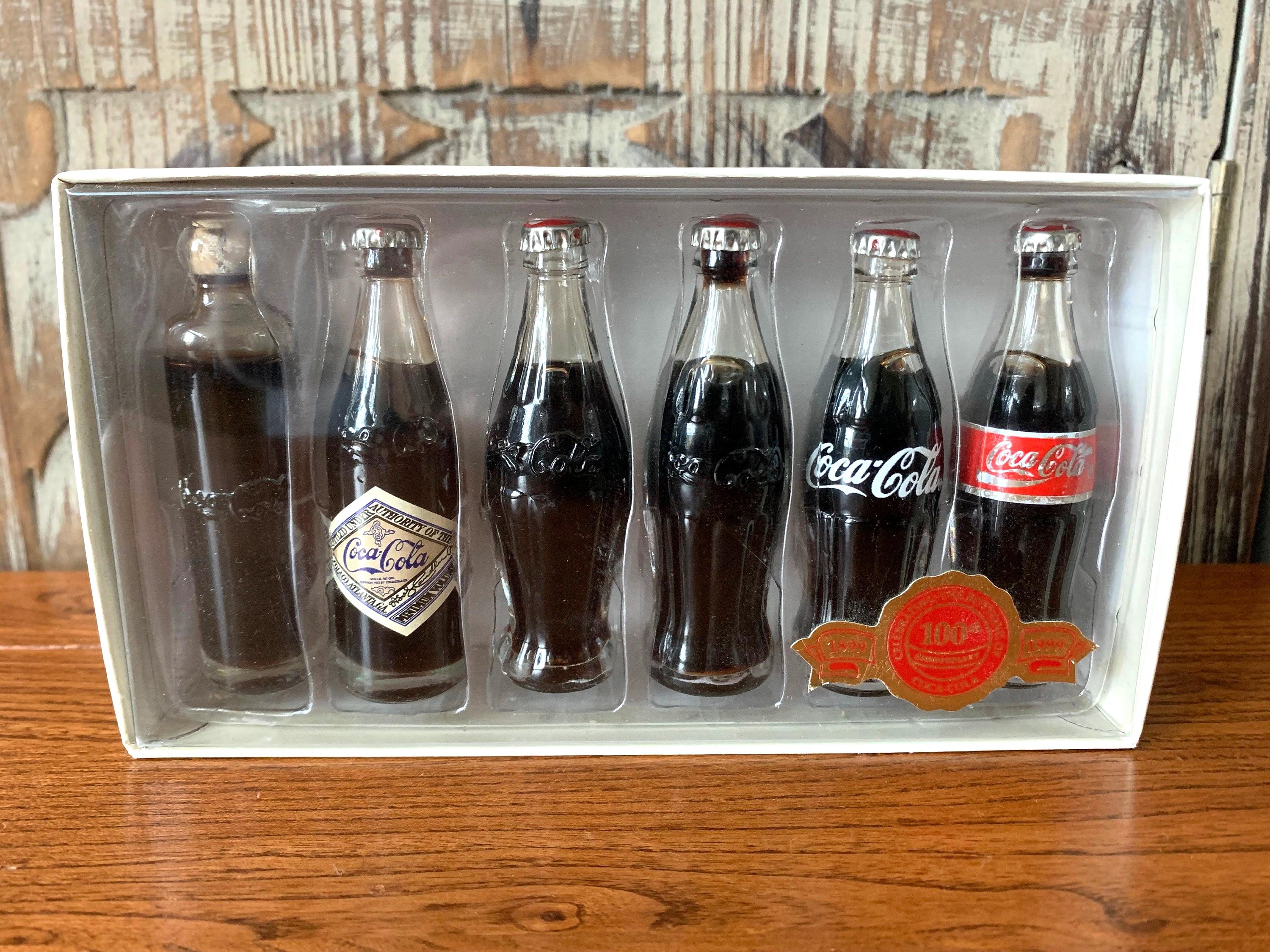 Vintage Miniature Coca-Cola Bottles 100th Anniversary Glass