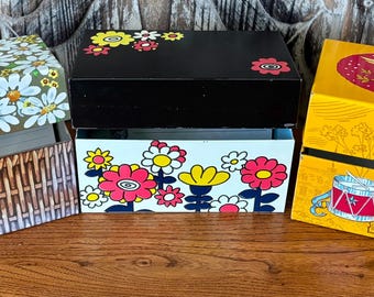 Vintage Wooden Hand Painted Recipe Box - Etsy