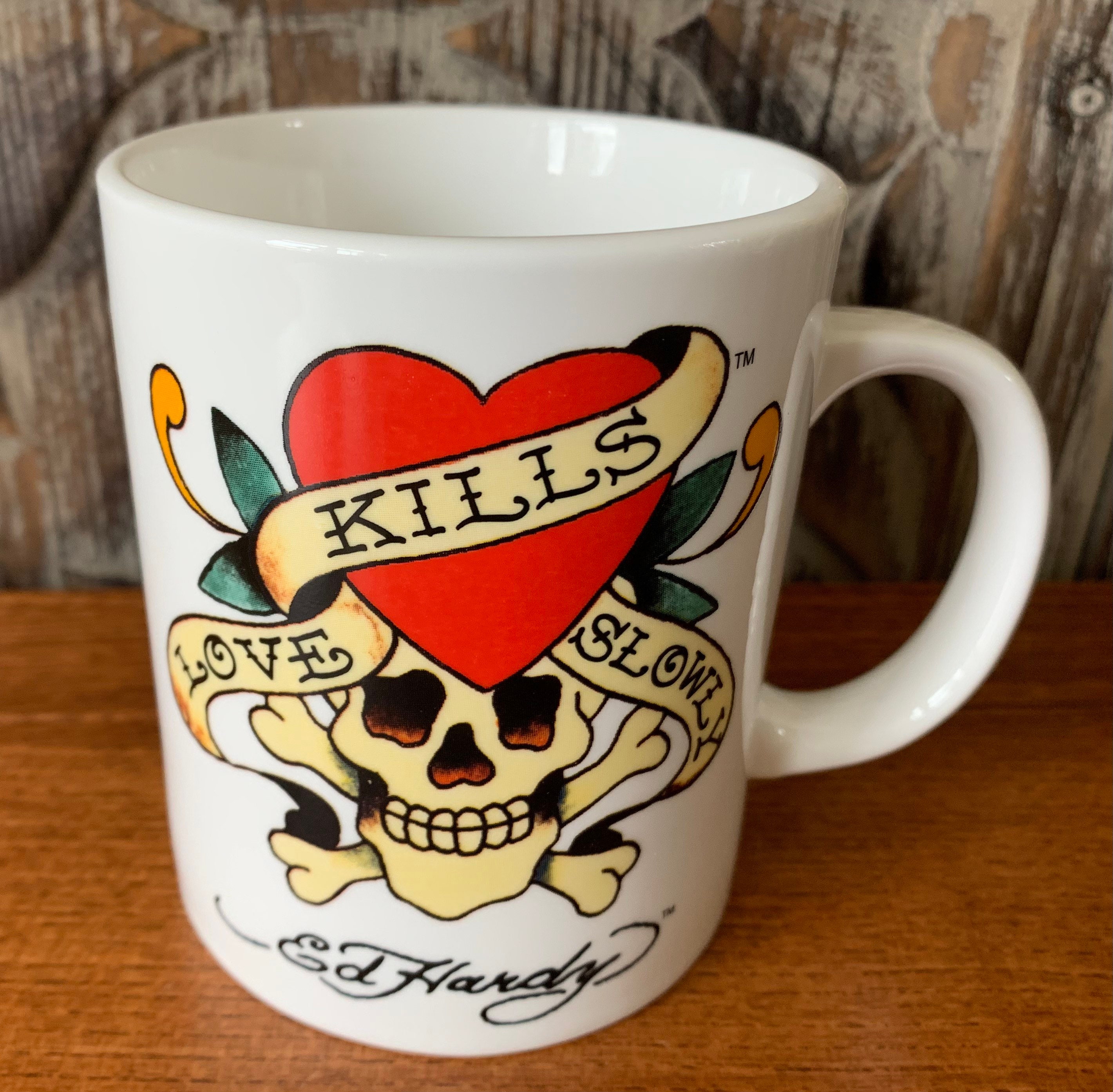 Vintage Don “ed Hardy” Love Kills Slowly Designed Ceramic Coffee