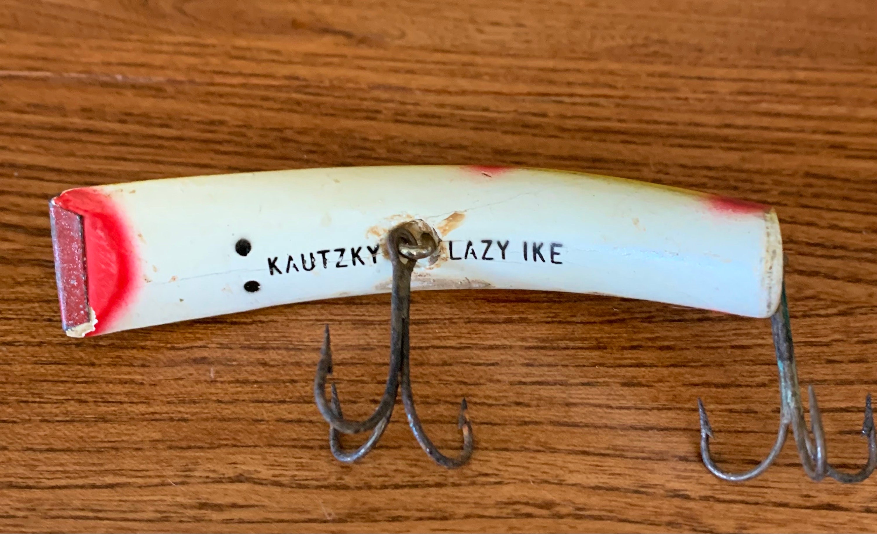 Vintage Wooden Kautzky Lazy Ike With Attached Hardware Fishing
