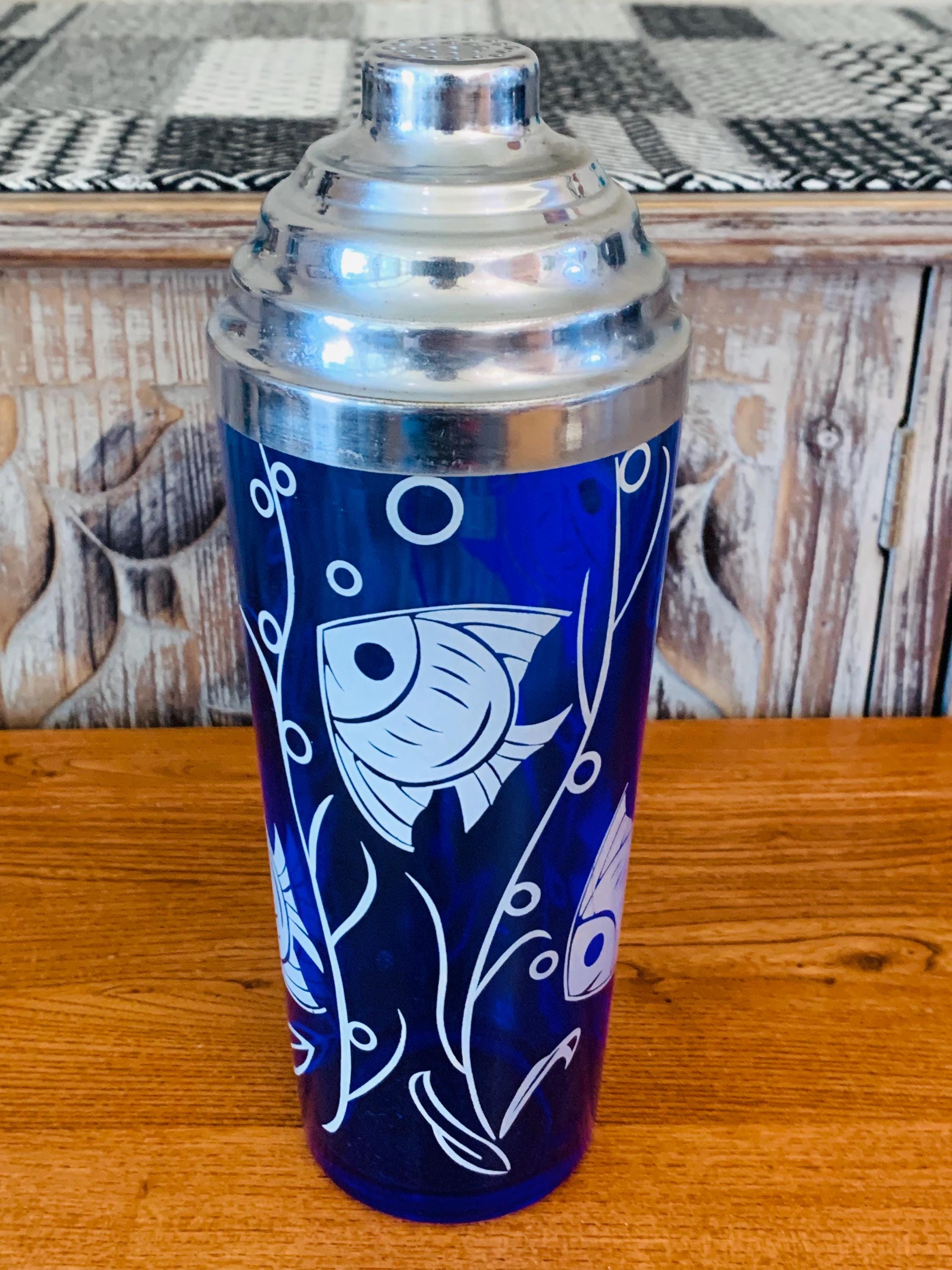 Vintage Hazel Atlas Cobalt Blue Cocktail Shaker – Angel Fish