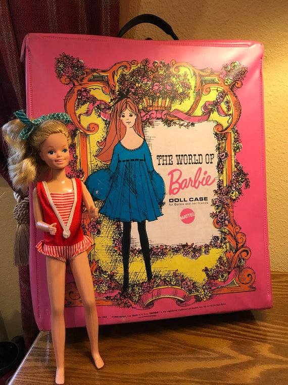 Vintage Pink 1968 Mattel Barbie Case The World Of Barbie Double Doll Case