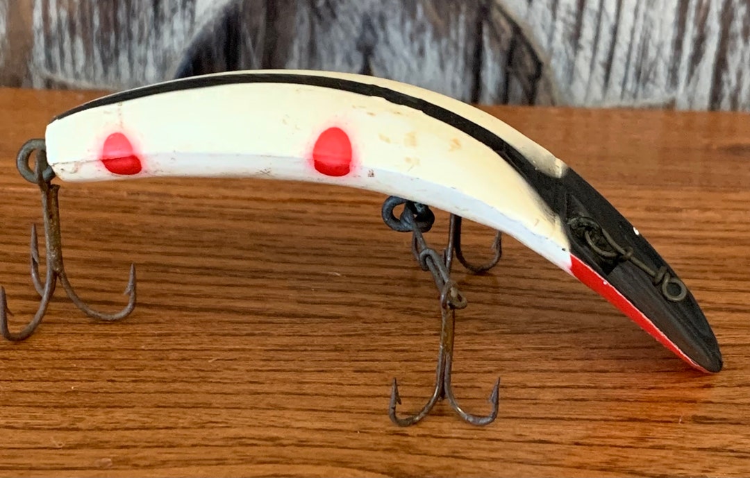 Vintage Paw Paw Flap Jack Crankbait Plastic Fishing Lure With 3