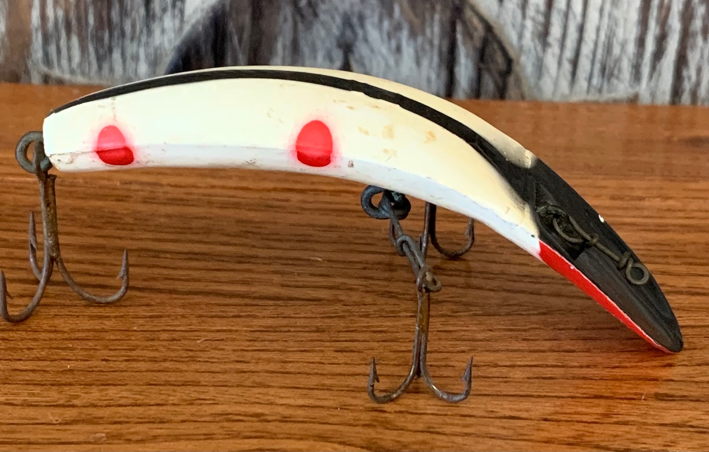 Vintage Paw Paw Flap Jack Crankbait Plastic Fishing Lure With 3