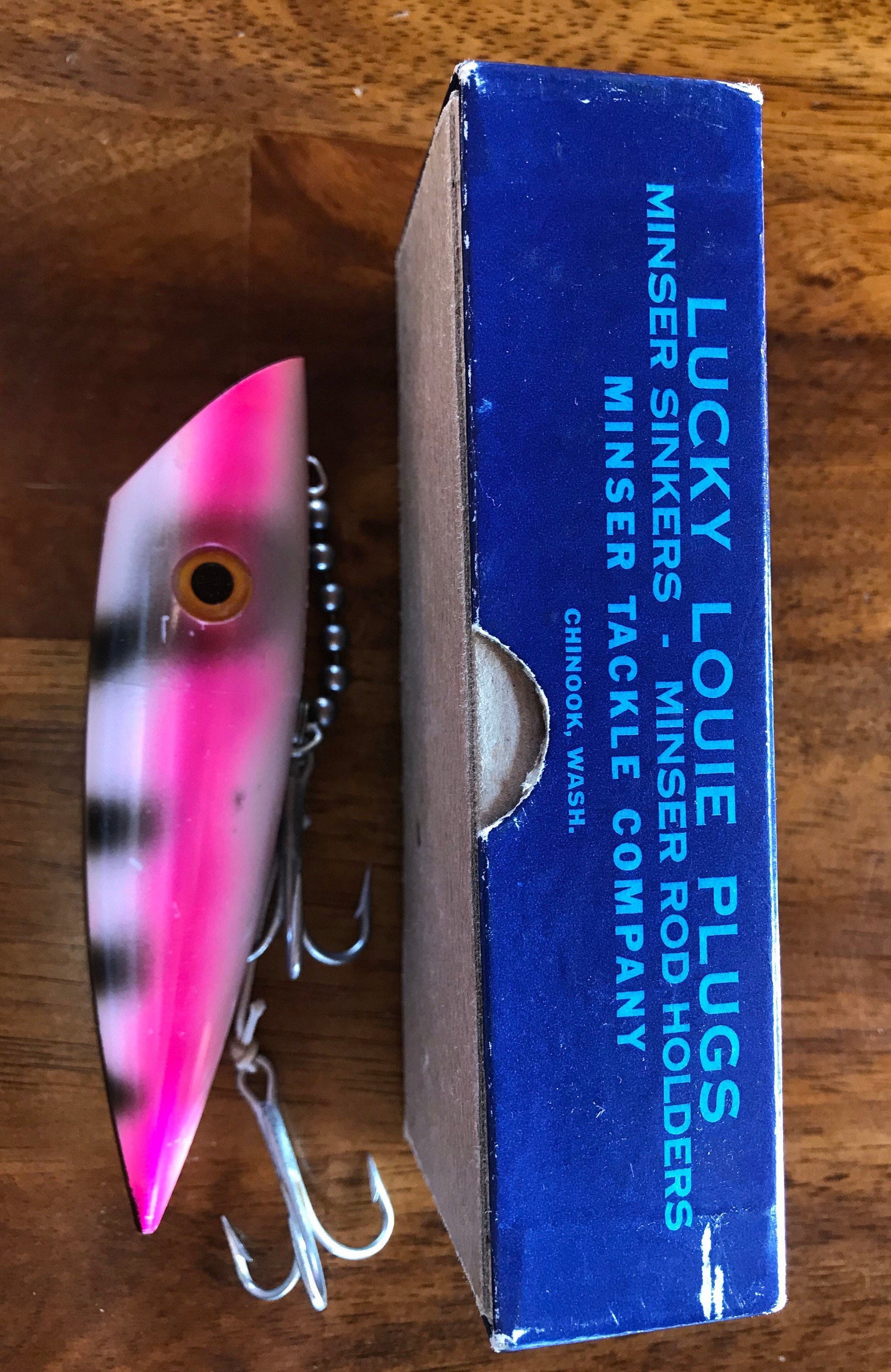 Vintage Lucky Louie Fishing Plug wee Louie Tiger X W/original Box