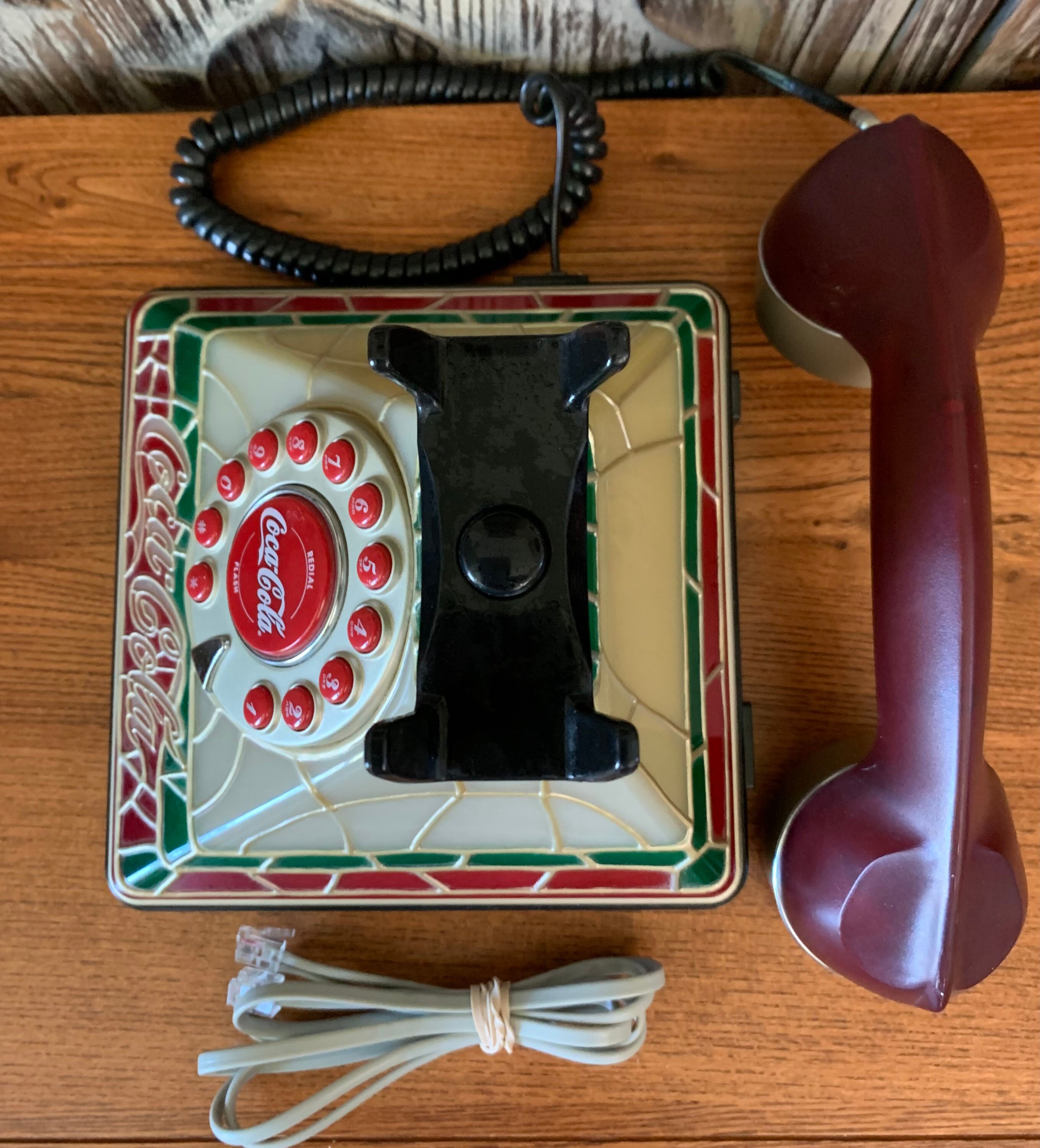 Vintage Coca-cola Stained Glass Designed Light-up Push-button