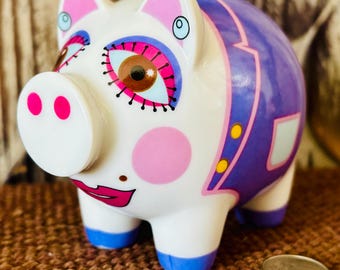 Vintage Ritzenhoff Mini Porcelain German Piggy Bank by the Artist Michael Sieger