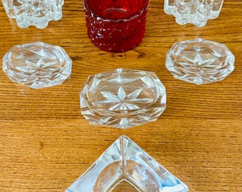 Vintage Glass Open Salt Cellars Offering by Mosser/LE Smith Glass Companies