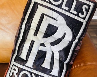Vintage Rolls Royce Silk Collectable Large 20” Car/Sofa Pillow Automobile Advertising