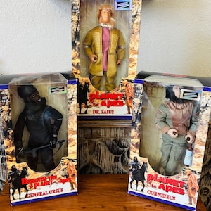 Vintage Planet of the Apes 30th Anniversary Edition Offering of NIB Posable 12” Figures by Kenner/Hasbro